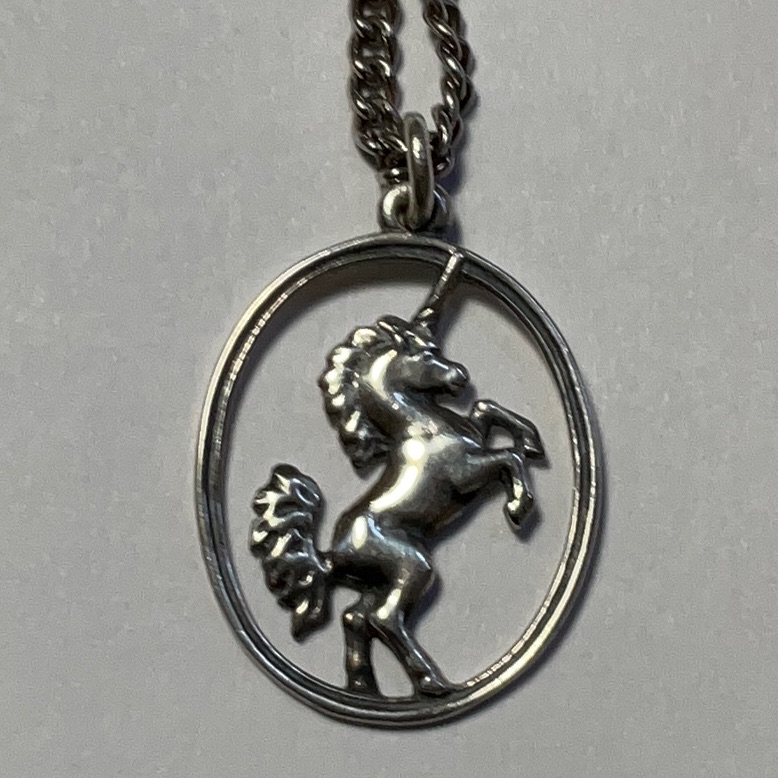James Avery Sterling Silver Retired Unicorn Pendant Necklace